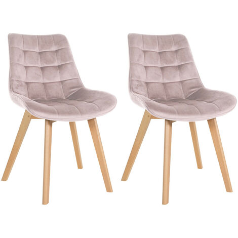 2er Set Stühle Brook Samt pink