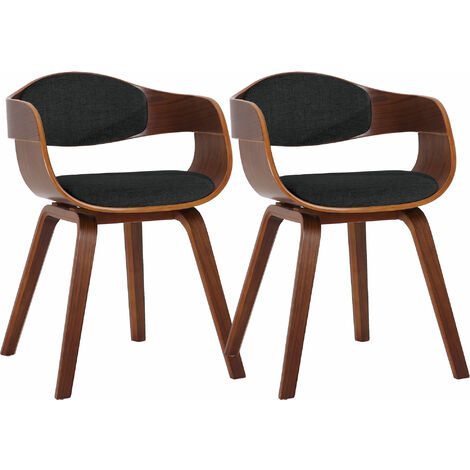 2er Set Stühle Kingston Stoff walnuss/schwarz