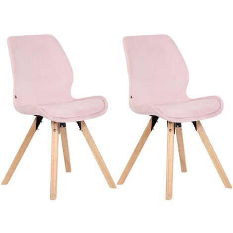 2er Set Stuhl Luna pink Samt