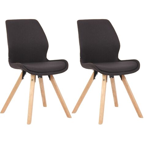 2er Set Stuhl Luna schwarz Stoff