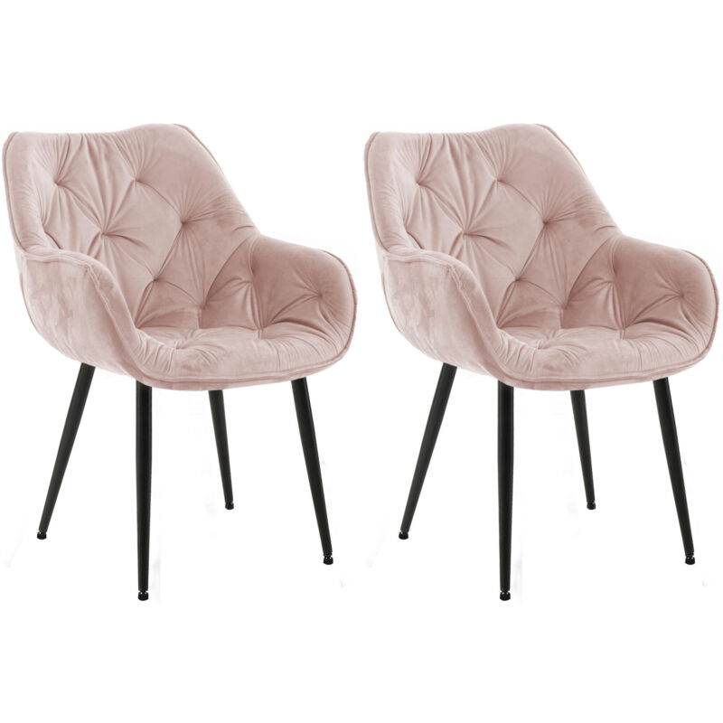Clp 2er Set Stuhl Tanna Samt Pink