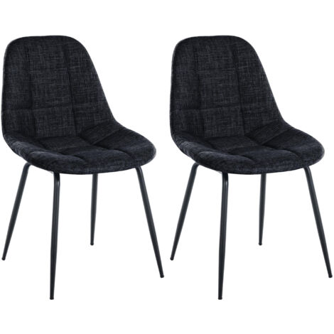2er Set Stuhl Tom schwarz Stoff