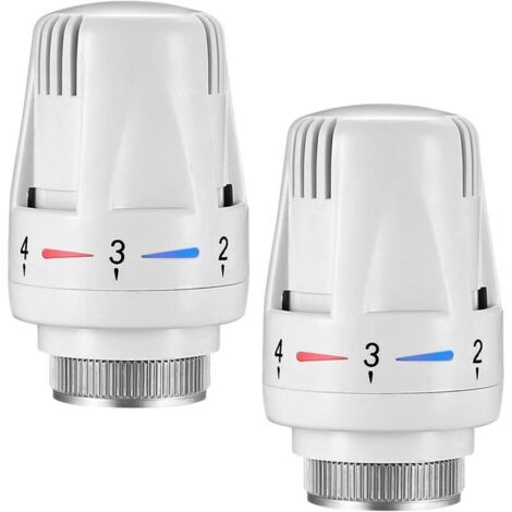 2er-Set Thermostatkopf M30 x 1,5, Thermostatventile für Heizkörper, Heizkörper-Thermostatventil-Ersatzkopf für Home Office