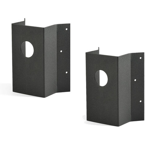 2er Set Universal Eckbefestigungen für Wandlampen, Aluminium schwarz, Höhe 19cm