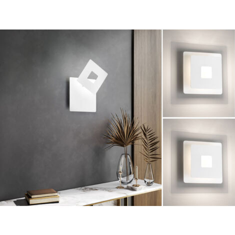 2er SET verstellbare LED Wandlampen Weiß eckig, Höhe 18cm