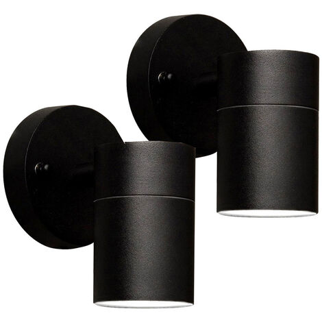 2er-Set Wandleuchte MODENA Down-Light schwarz, GU10, Höhe 9 cm, IP44