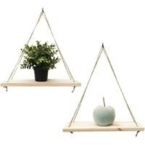 2er-Set Wandregale – Trendige Dekoration aus recyceltem Holz – Inkl. Haken – Kiefernholz – 35 cm x 14 cm – Handgefertigt in Frankreich