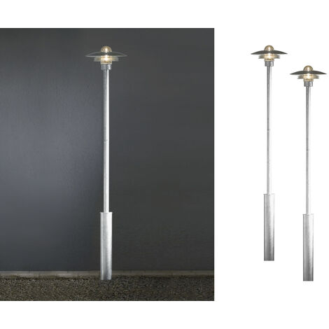 2er Set Wegeleuchten Gartenlaterne MODENA galv. Stahl, E27, Höhe 225 cm, IP44