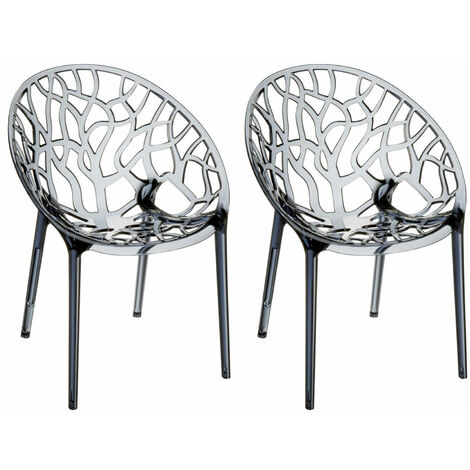 2er Set XXL Gartenstuhl Crystal grau