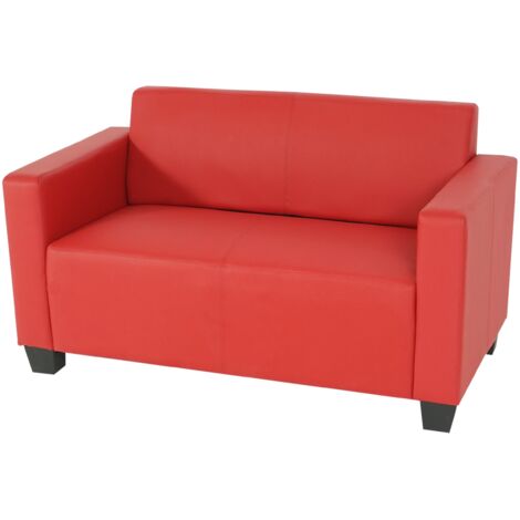 2er Sofa Couch Moncalieri Loungesofa Kunstleder rot