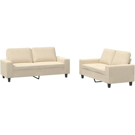 2er Sofa-Set Crema Stoff