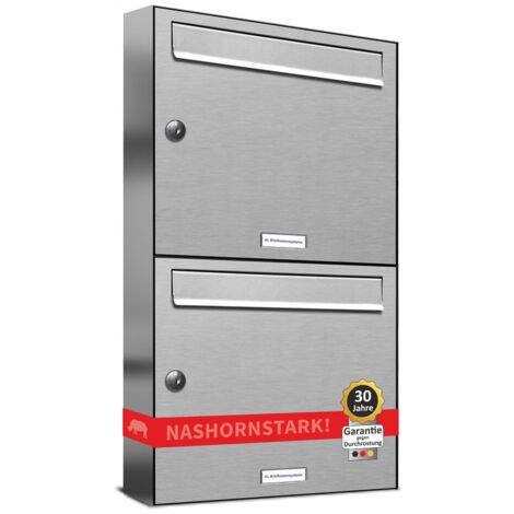2er V2A Edelstahl Wandbriefkasten Anlage 2 Fach Briefkasten Postkasten