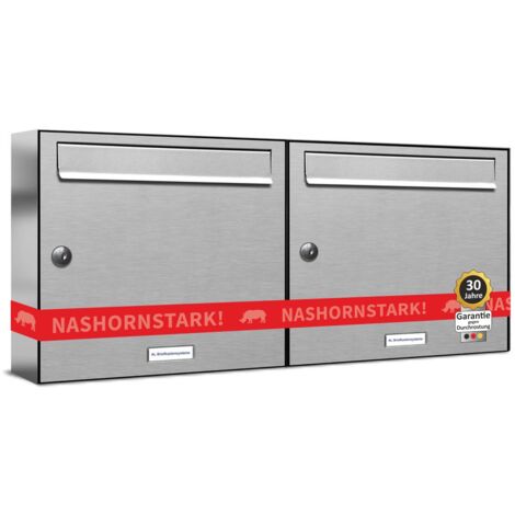 2er V2A Edelstahl Wandbriefkasten Anlage 2 Fach Briefkasten Postkasten