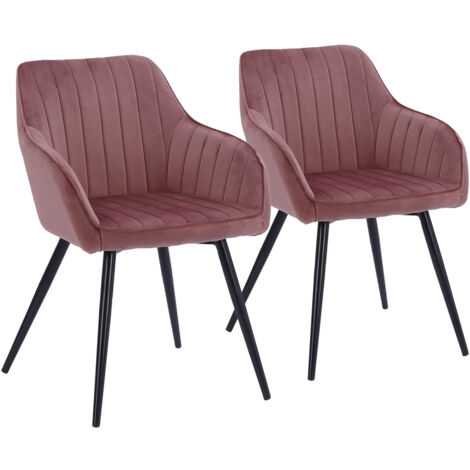 2erSet Samtstühle BERTILLE rosa