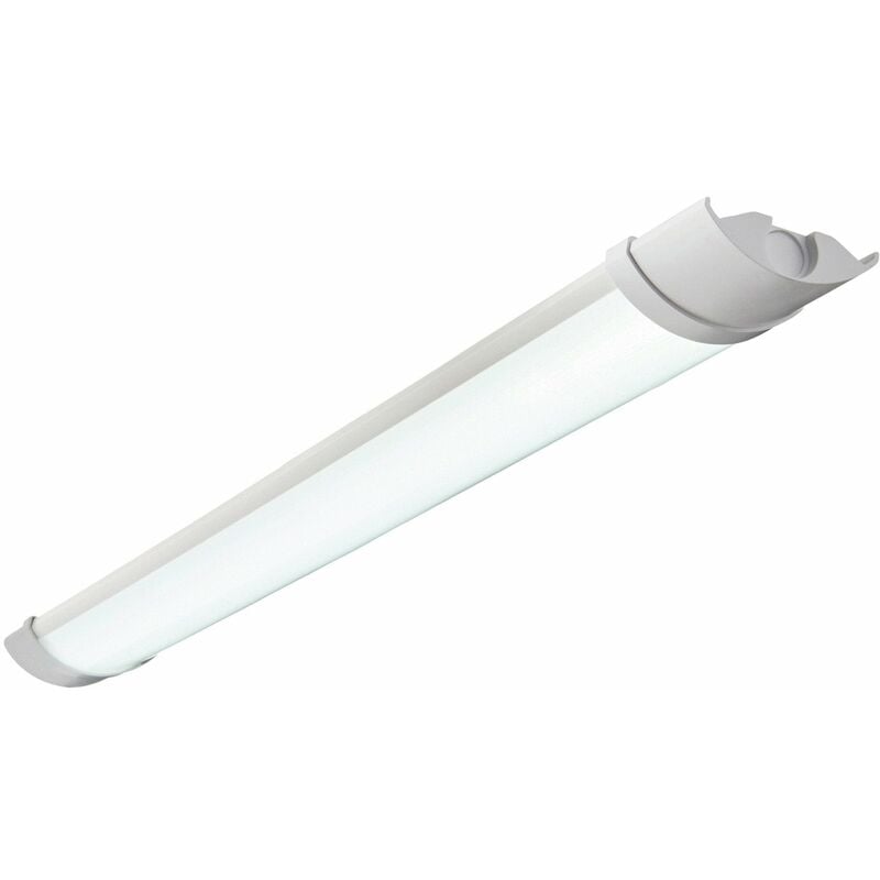 Loops - 2ft IP65 Flush Batten Light - 18W Daylight White led - Opal & Gloss White Pc