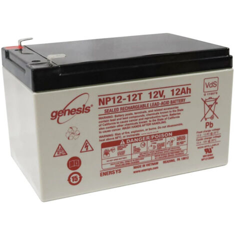2Gt Roues Et Roulettes – Batterie AGM étanche 12V 12Ah – Technologie VRLA – Utilisation solaire et éolienne – Dimensions 151x98x100mm – Sans entretien