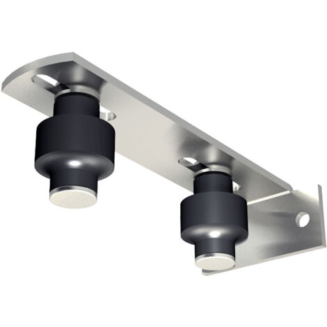 2Gt Roues Et Roulettes – Guide haut réglable pour portail coulissant 24 à 124 mm – 2 olives Zytel Ø 45 mm – Installation facile sur platine à visser