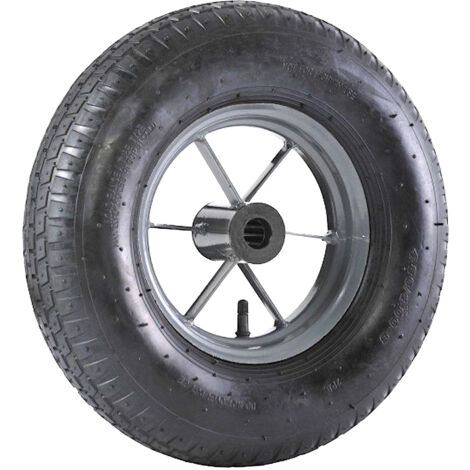 2Gt Roues Et Roulettes – Roue de brouette 400 mm – Pneu 100 mm – Alésage 25 mm – Longueur de moyeu 76 mm – Charge max 200 kg – Caoutchouc noir