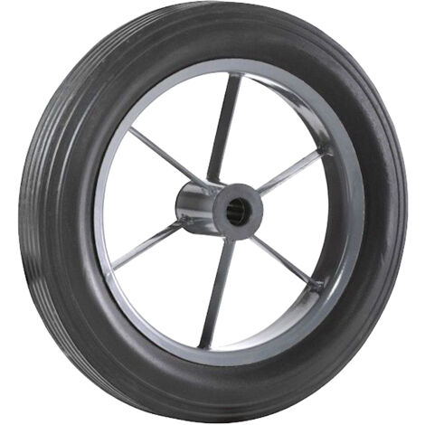 2Gt Roues Et Roulettes – Roue de brouette caoutchouc plein 400 mm – Alésage 25 mm – Longueur de moyeu 76 mm – Charge 200 kg – Pour terrains accidentés