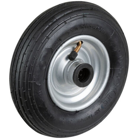 2Gt Roues Et Roulettes – Roue gonflable 200 x 50 mm – Alésage 20 mm – Charge maximale 75 kg – Corps tôle avec roulement à rouleaux – Pour chariots et diables