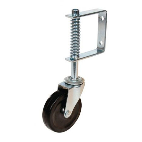 2Gt Roues Et Roulettes – Roulette à suspension légère pour portail – Fixation 2 trous Ø 10,2 mm – Charge maximale 57 kg – Plastique noir non marquant