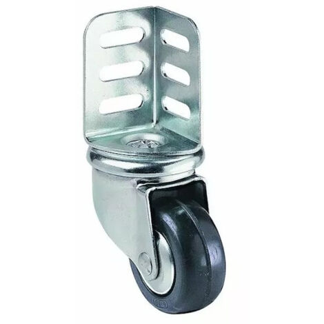 2Gt Roues Et Roulettes – Roulette cornière 50 mm – Caoutchouc noir – Charge max 40 Kg – Utilisation intérieure/extérieure – Roue pivotante avec roulement à billes