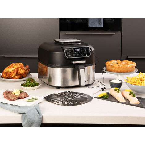 2in1 Heißluftfritteuse & Grill 5,6Ltr. - Bratenthermometer & Rezepte - 1760Watt