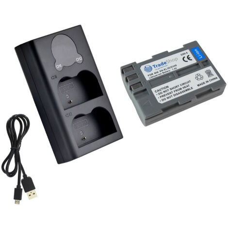 2in1 Set: Akku + USB Doppel Akku Dual LCD Schnell-Ladegerät für 2 Akkus für Nikon D80 D80s D90 D200 D200s D300 D700 D900 D100 D300s