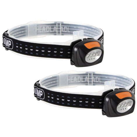 2in1 Stirnlampen SET 4 Weiße 3 Rote LEDs zum Joggen & Camping, Batteriebetrieben