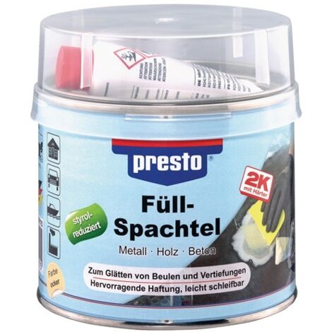 2K-Füllspachtel ocker,Härter rot 1000g Dose