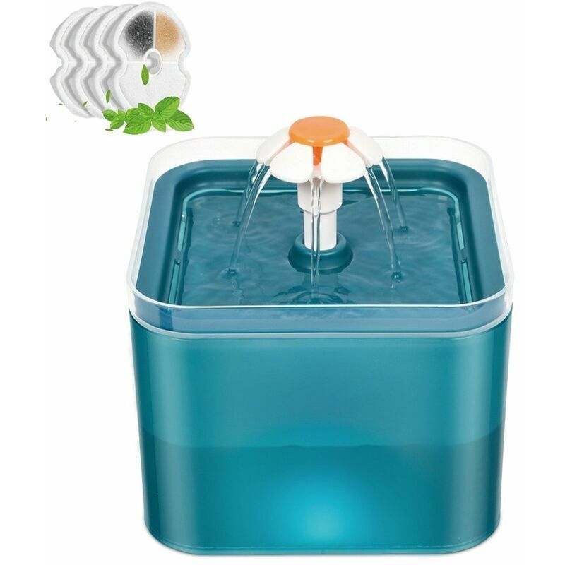 2L,Fontaine pour Animaux de Compagnie Super Silencieuse avec Lumières led - Filtration Multiple,Fontaine à Eau pour Animaux de Compagnie à Trois