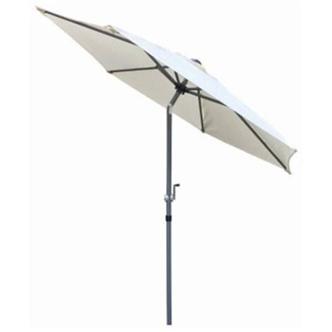 REDWOOD LEISURE 2m Aluminium Parasol Sun Shade with Crank and Tilt Patio Garden in Cream
