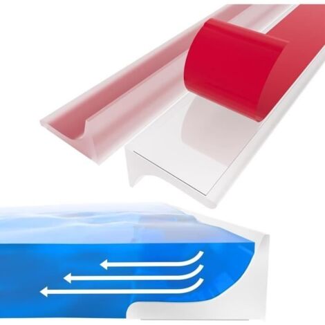 2M Autocollante Joint Porte Douche, Barrière de Douche Pliable,Silicone Seuil de Douche Barrage D' Eau, Barrière Anti-inondation