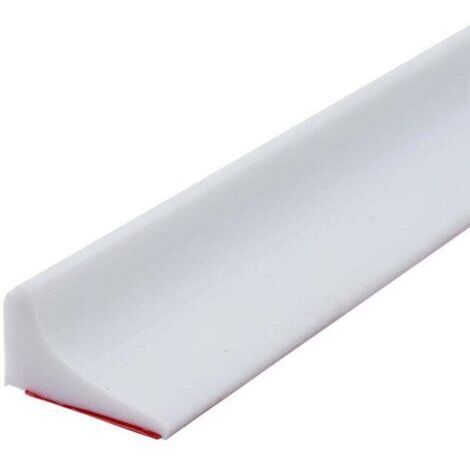 2M Barriere De Douche Silicone,Barre De Seuil De Douche Anti Débordement Autocollant,Barrage Eau Douche,Seuil Douche Barrage D'eau,Barrière De Douche Pliable Pour Sol De Salle De Bain-Blanc
