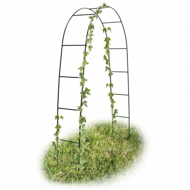 2m Green Powder Coated Steel Frame Garden Arch