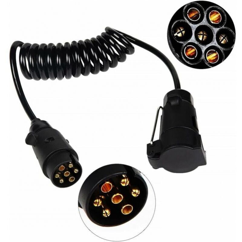 Cyslmuk - 3M Câbles d'extension pour remorques Câblage Prise Caravane Rallonge spirale câble pour véhicules
