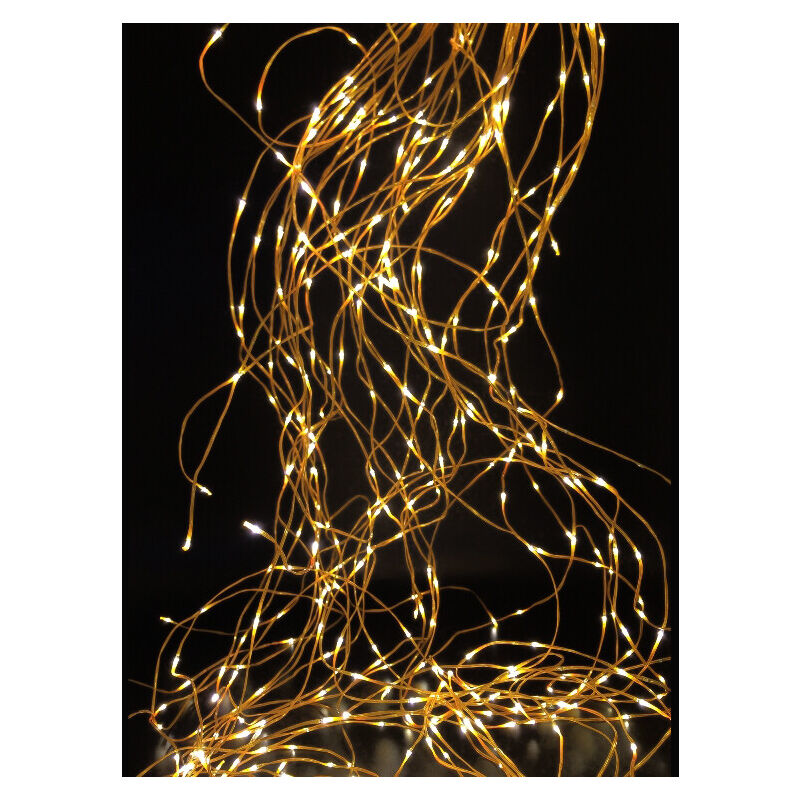 

2m. cascada luminosa blanco cálido con cable dorado de 200 Leds 5V IP44 (F-bright 00234-BC)