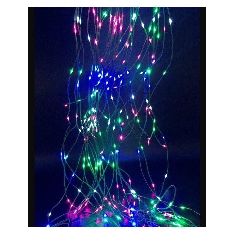 

2m. cascada luminosa multicolor con cable plata de 200 Leds 5V IP44 ( 00234-M) - F-bright