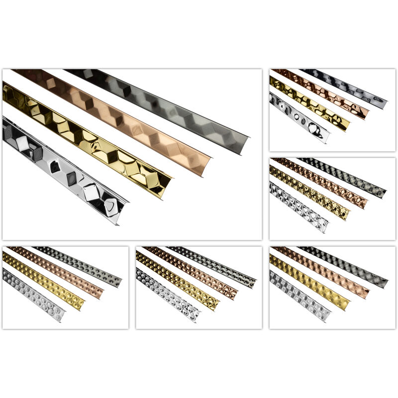 2m de bordures de carrelage en acier inoxydable, durables et résistantes à la rouille: EB3 brillant, Noir