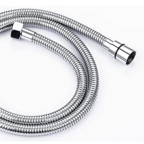 2M Flexible de Douche en Acier Inoxydable Anti Torsion, Tuyau de Douche Raccord Standard G 1/2 Universel pour Salle de Bains Adaptable à Toutes les Douchettes