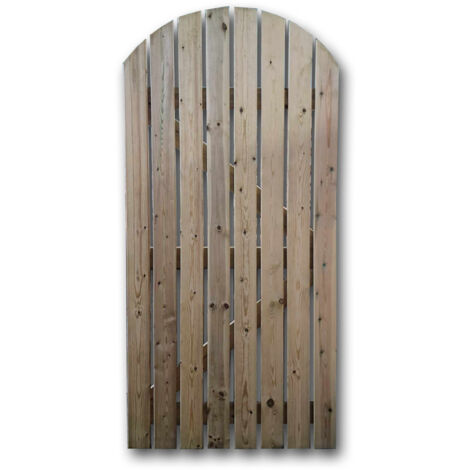 2M High Classic Picket/Slatted Garden Gate - Wooden - L4 x W90 x H200 cm - Fully Assembled
