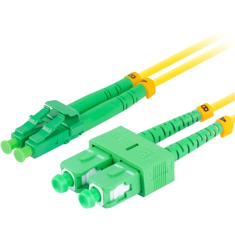 2m lanberg mono sc/apc-lc/apc duplex faser patchkabel g657a1 lszh gelb