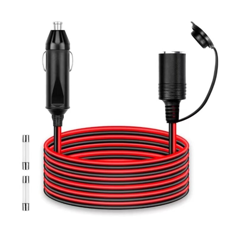 2M Rallonge Allume-Cigare Câble D'Extension pour Allume Cigare 12 V/24 V Prise Allume-Cigare avec Fusible 15A/16 AWG DC Rallonge Allume Cigare Prise