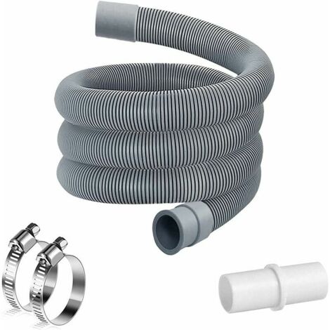 2M Rallonge Tuyau eau Machine a Laver,Rallonge Tuyau Lave Vaisselle,Tuyau de Machine à Laver,Kit d'Extension Flexible de Vidange Universel pour Lave-linge et Lave-vaisselle