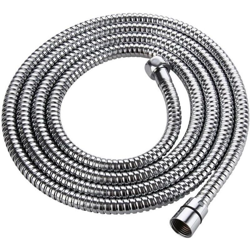 Tehtuy 2m Shower Hose, Anti-twist Stainless Steel Shower Hose, Chrome Finish, Shower Accessories, Universal Bathroom Sanitary Hose