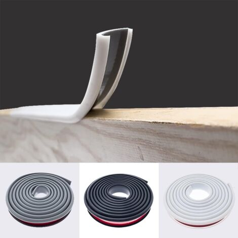 U-Shape Furniture Edge Banding, 9.8ft Self Adhesive TPE Flexible Protector Tape Pakasept Soft Guards Edging Trim Table Cabinet Restoration Grey 40mm