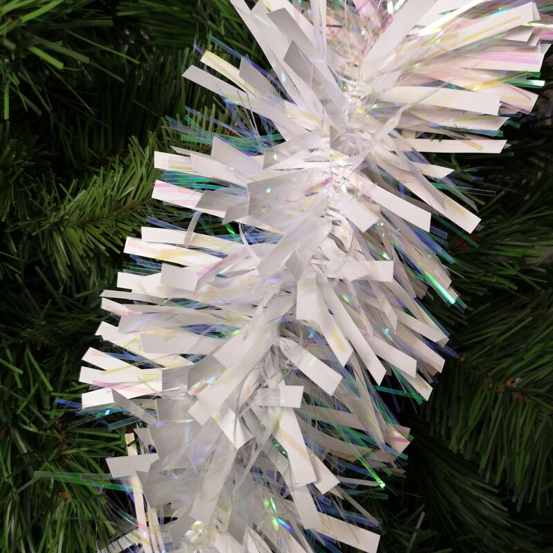 2m x 15cm Luxury Chunky Cut Tinsel Garland Christmas Tree Decoration - White