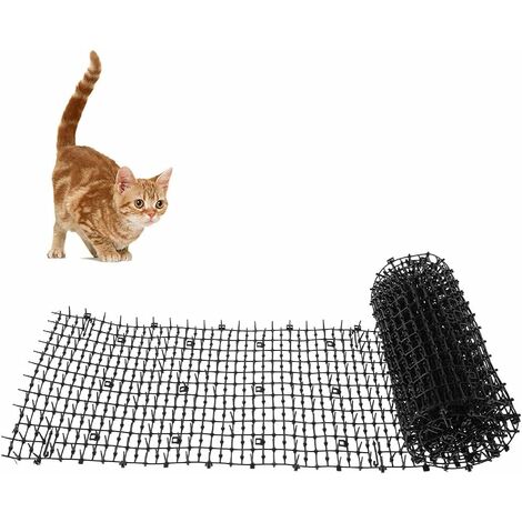 Scat Mat with Spikes Prickle Strips for Cats Dogs Spiked Mat Network Digging  Stopper for Garden Fence Outdoor Indoor Keep Pet Dog Cat Off Couch  Furniture, 79 x 12 Inch Black