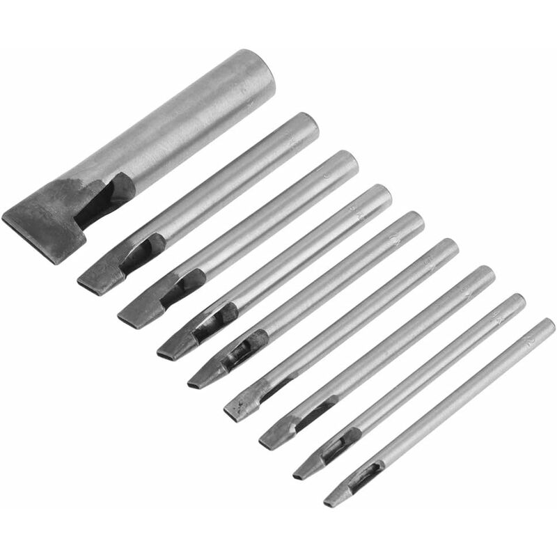 Aougo - 2mm 9 Pcs En Cuir Trou Punch Rond En Acier Craft Cutter Outil ensemble pour Ceintures Bandes De Montre Chaussures Tissu diy Artisanat Projets