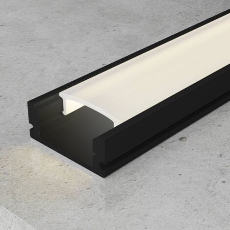 ILUMSTORE 2MTR Perfil Superficie de aluminio negro